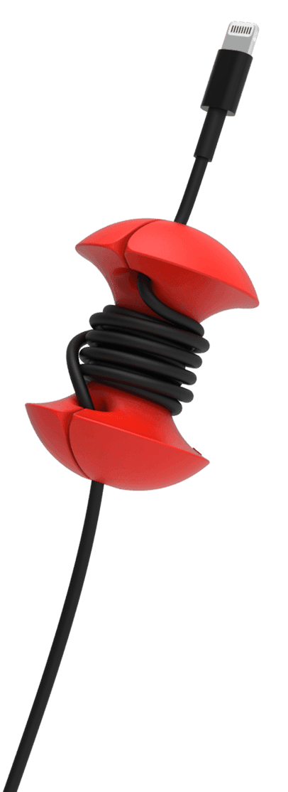 Red Applecore with wrapped cable