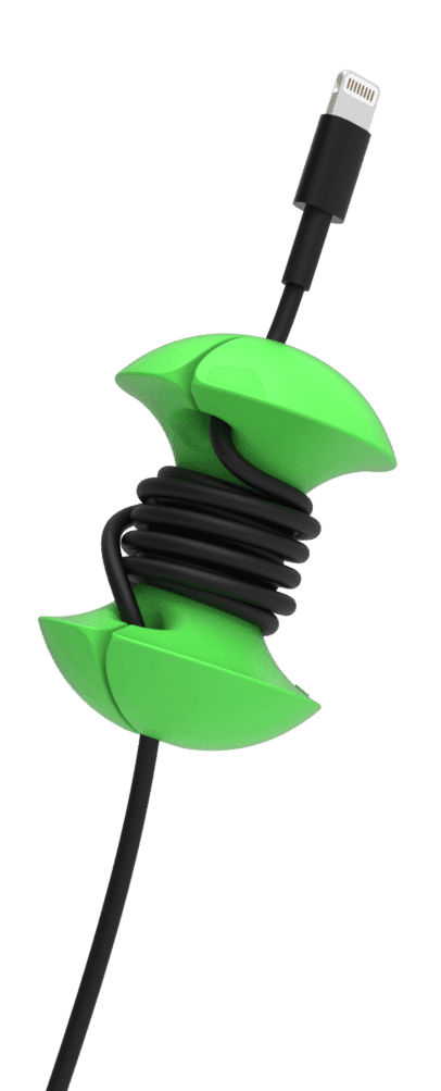 Green Applecore with wrapped cable